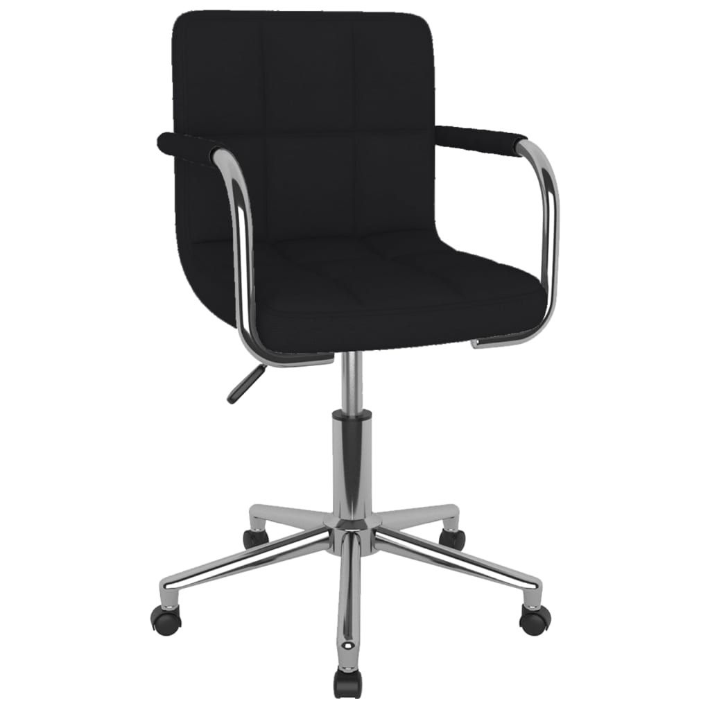 Chaise de salle à manger pivotante en tissu noir