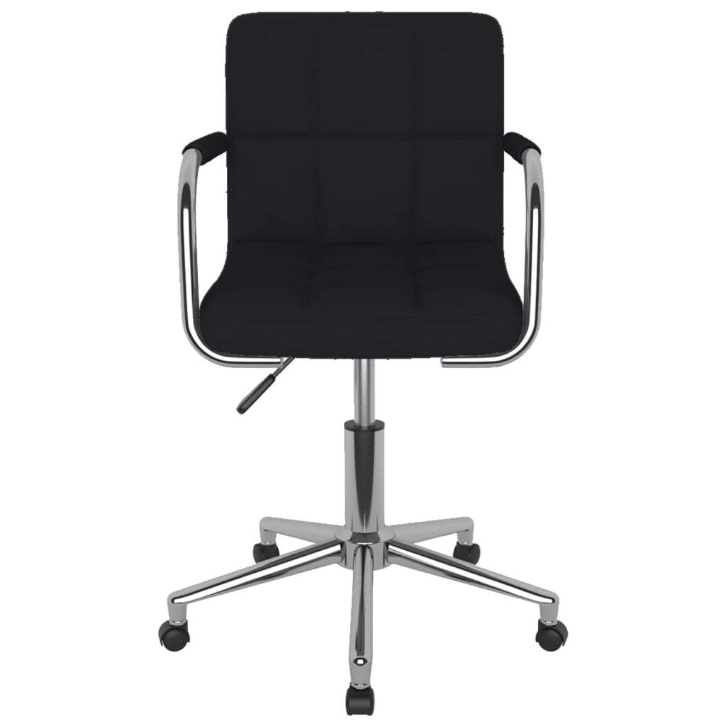 Chaise de salle à manger pivotante en tissu noir