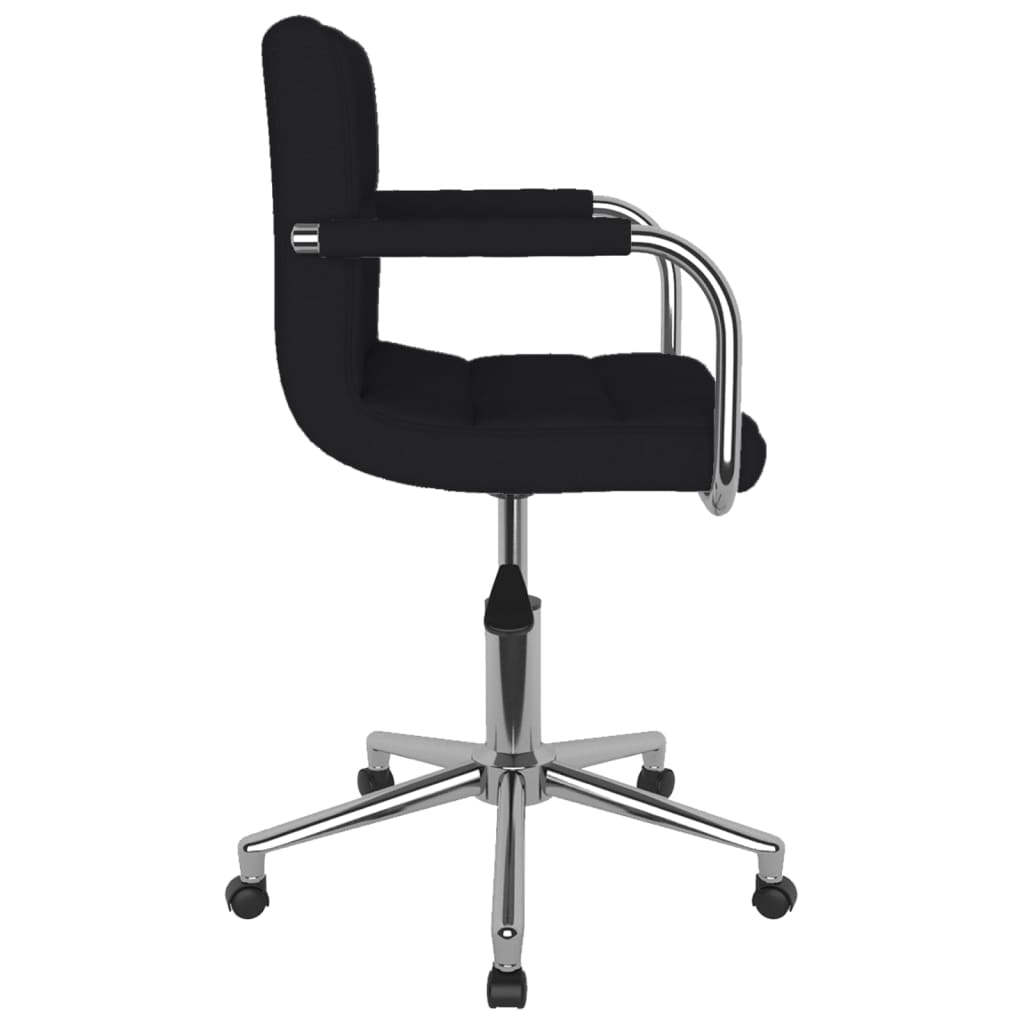 Chaise de salle à manger pivotante en tissu noir