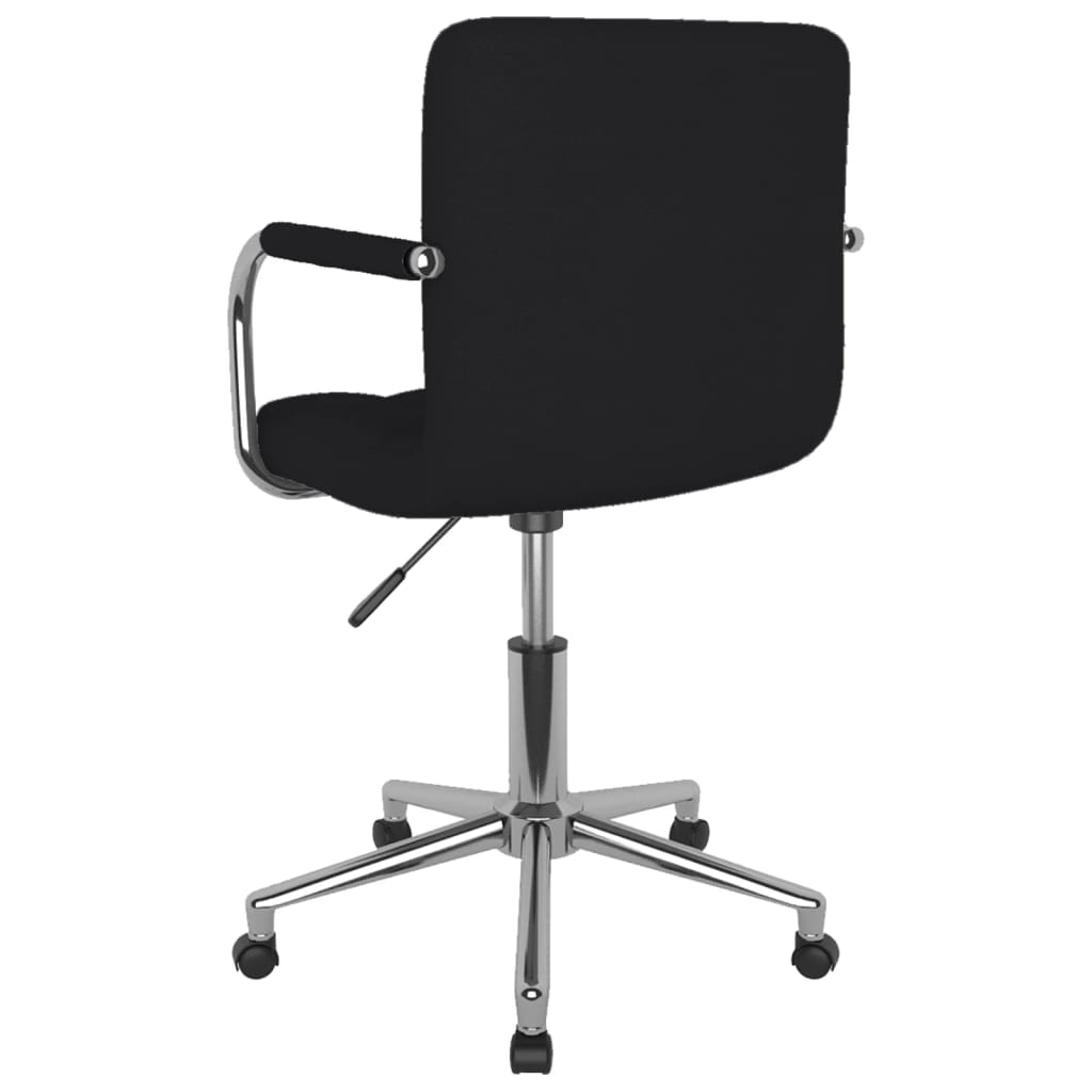 Chaise de salle à manger pivotante en tissu noir
