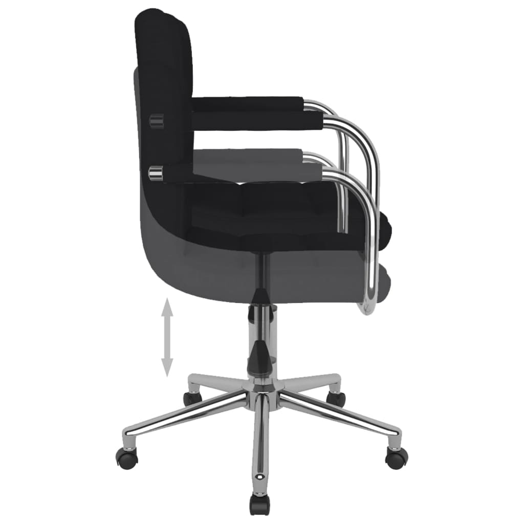 Chaise de salle à manger pivotante en tissu noir
