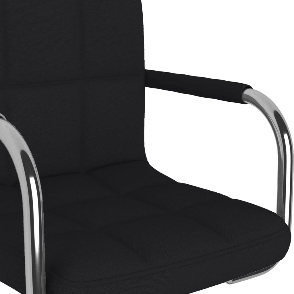 Chaise de salle à manger pivotante en tissu noir
