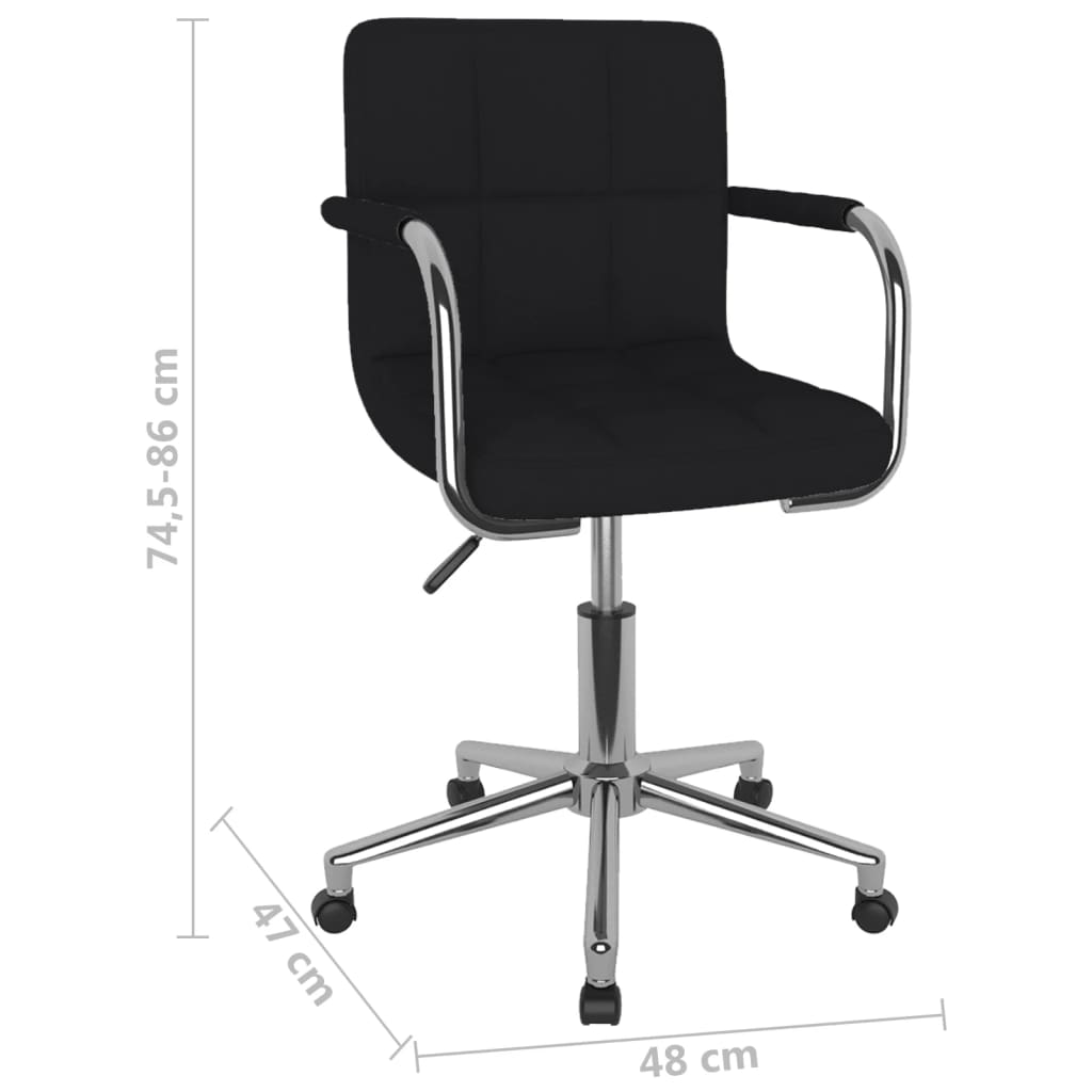 Chaise de salle à manger pivotante en tissu noir
