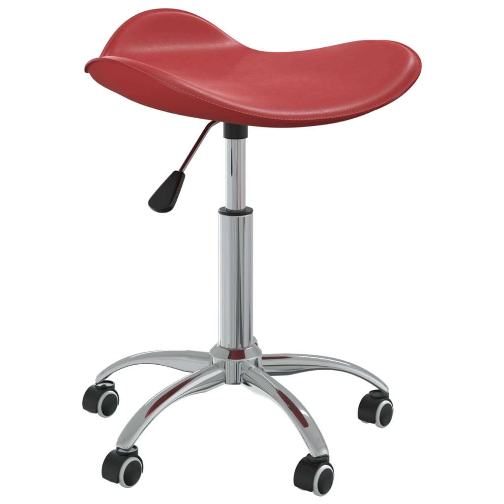 Chaise de bureau en cuir artificiel rouge vin