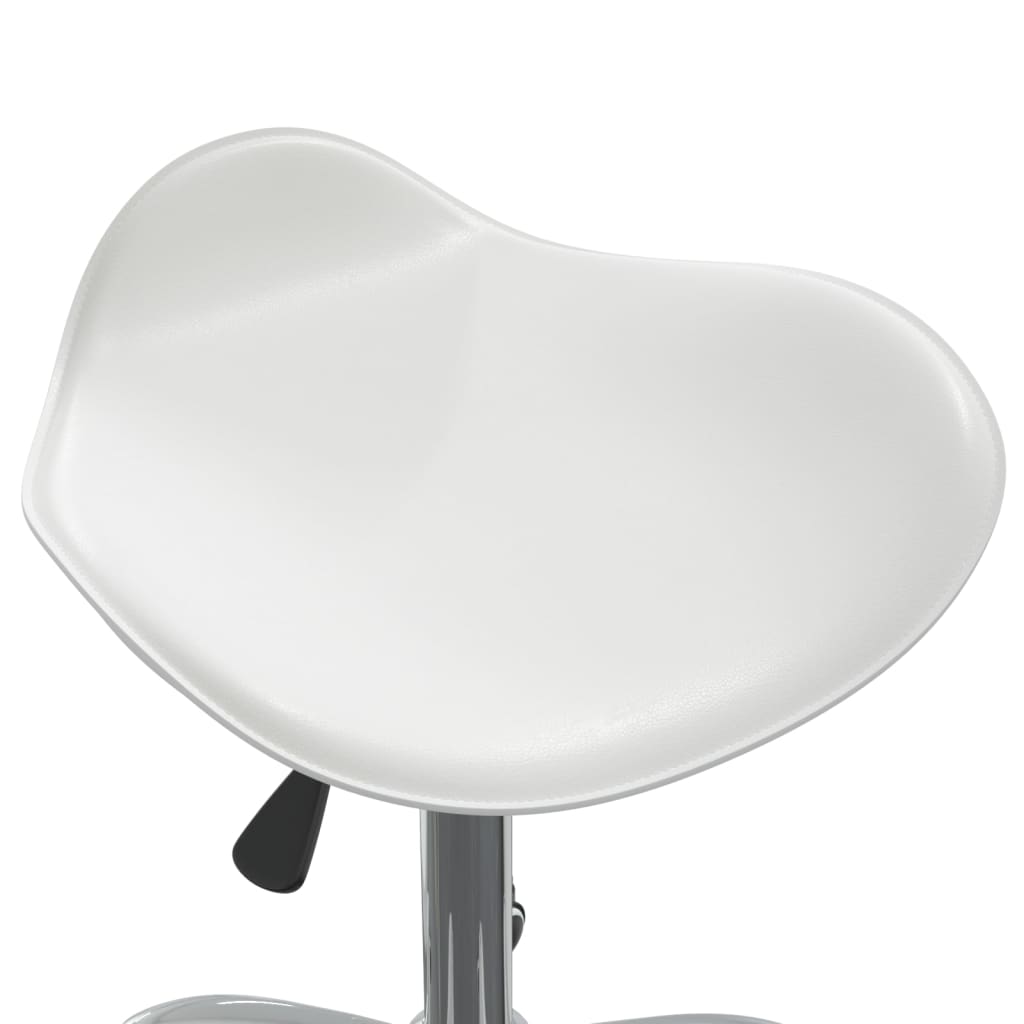 Dining Chair Swivel White Faux Leather