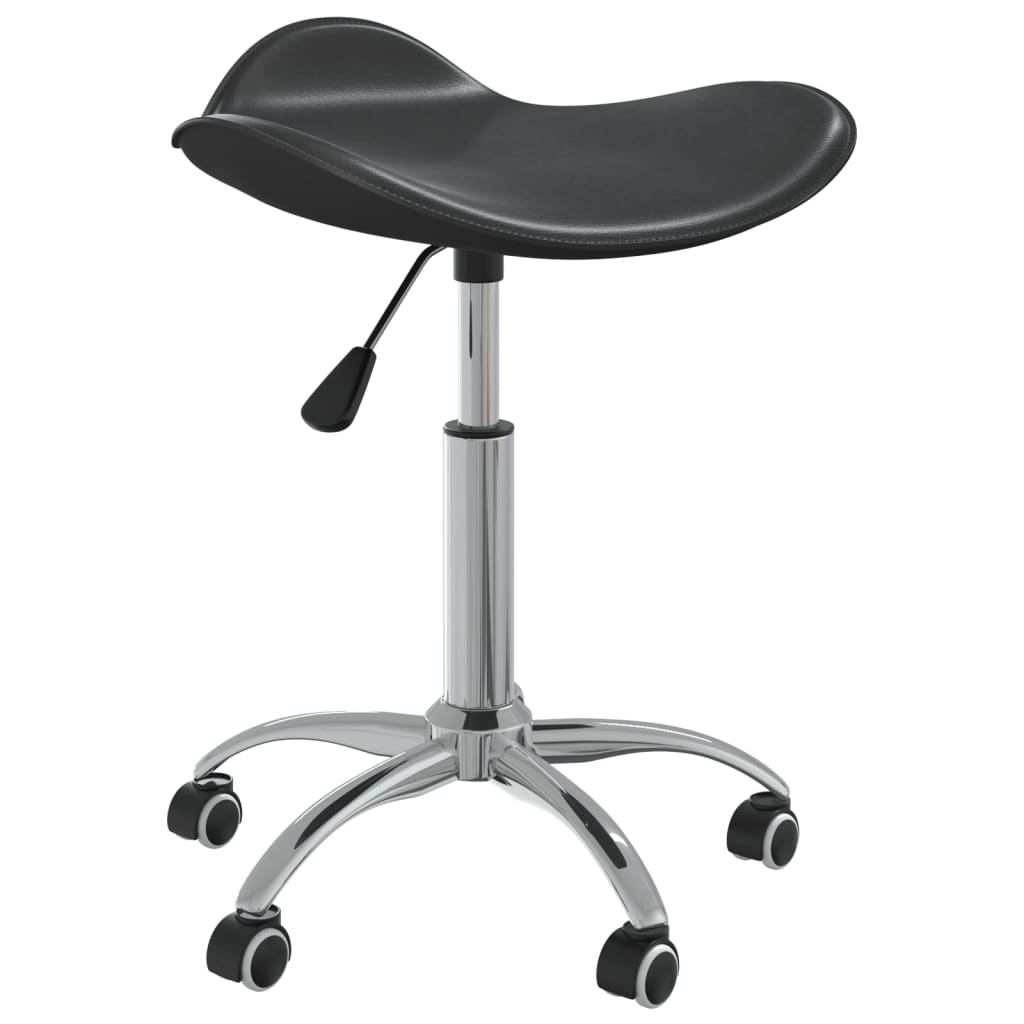 Chaise de salle à manger pivotante en similicuir noir