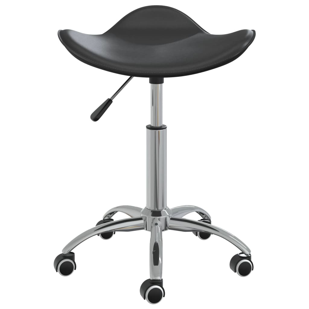 Chaise de salle à manger pivotante en similicuir noir