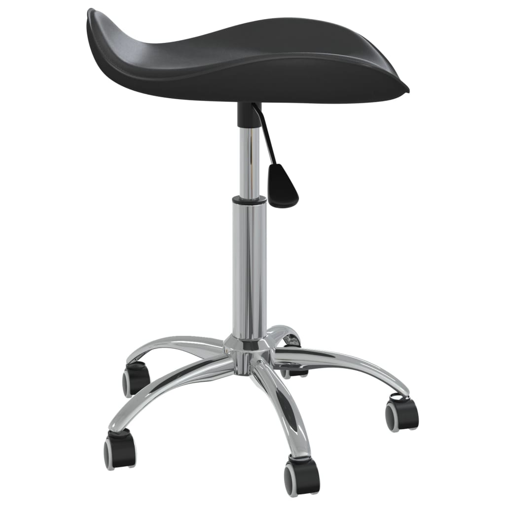 Chaise de salle à manger pivotante en similicuir noir