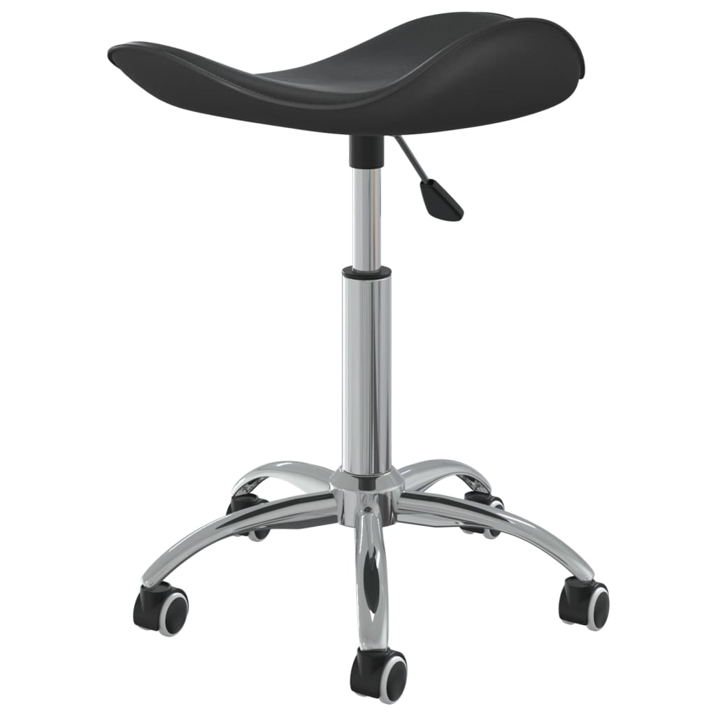 Chaise de salle à manger pivotante en similicuir noir