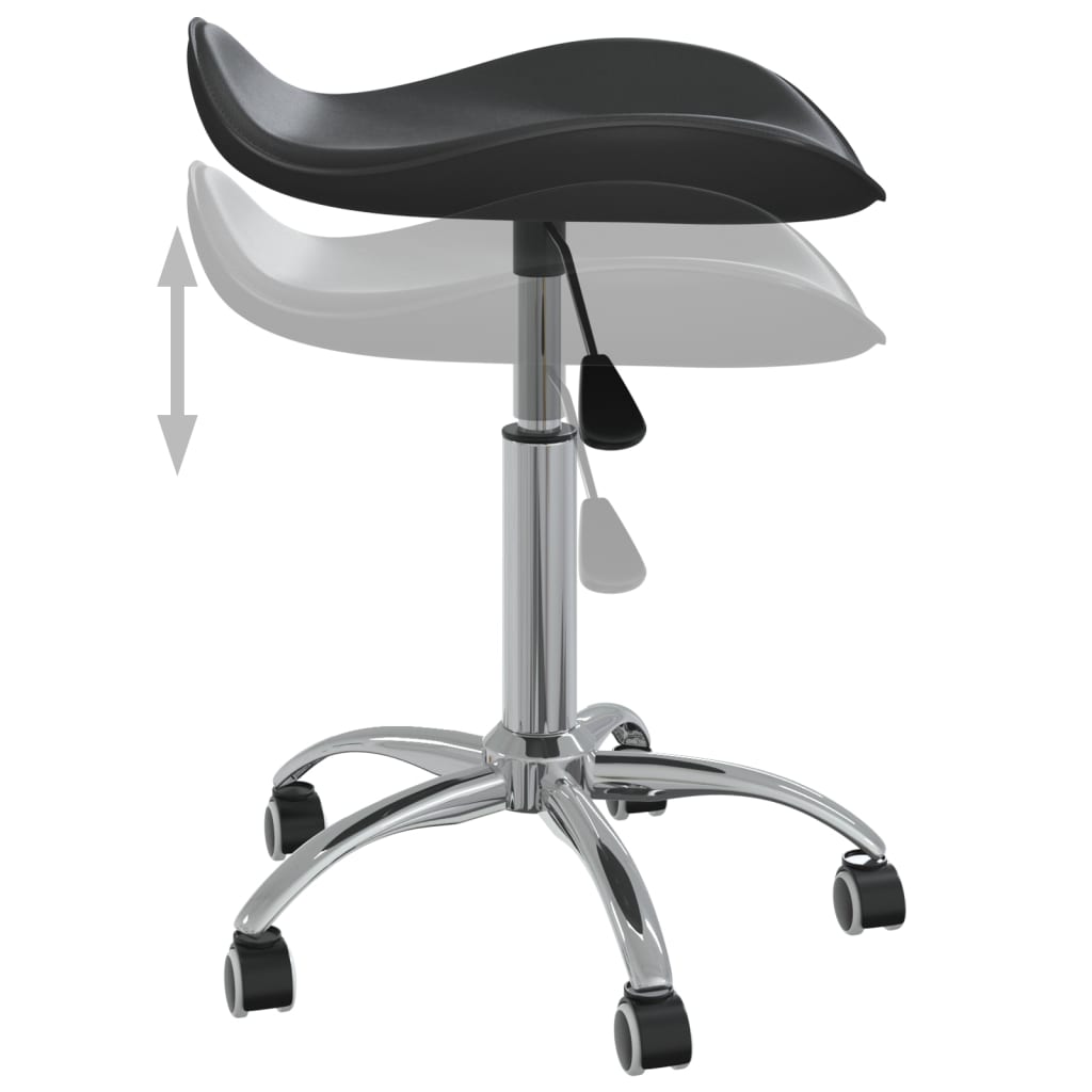 Chaise de salle à manger pivotante en similicuir noir