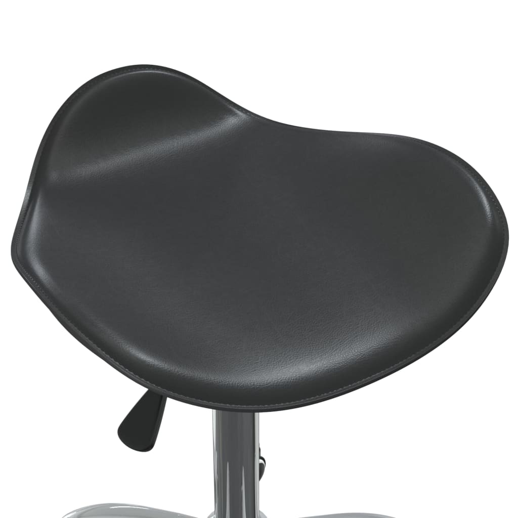 Chaise de salle à manger pivotante en similicuir noir