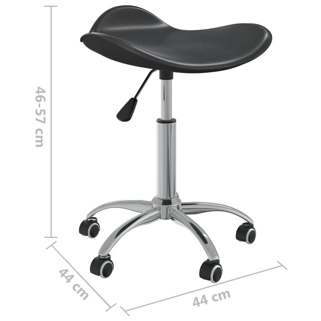 Chaise de salle à manger pivotante en similicuir noir