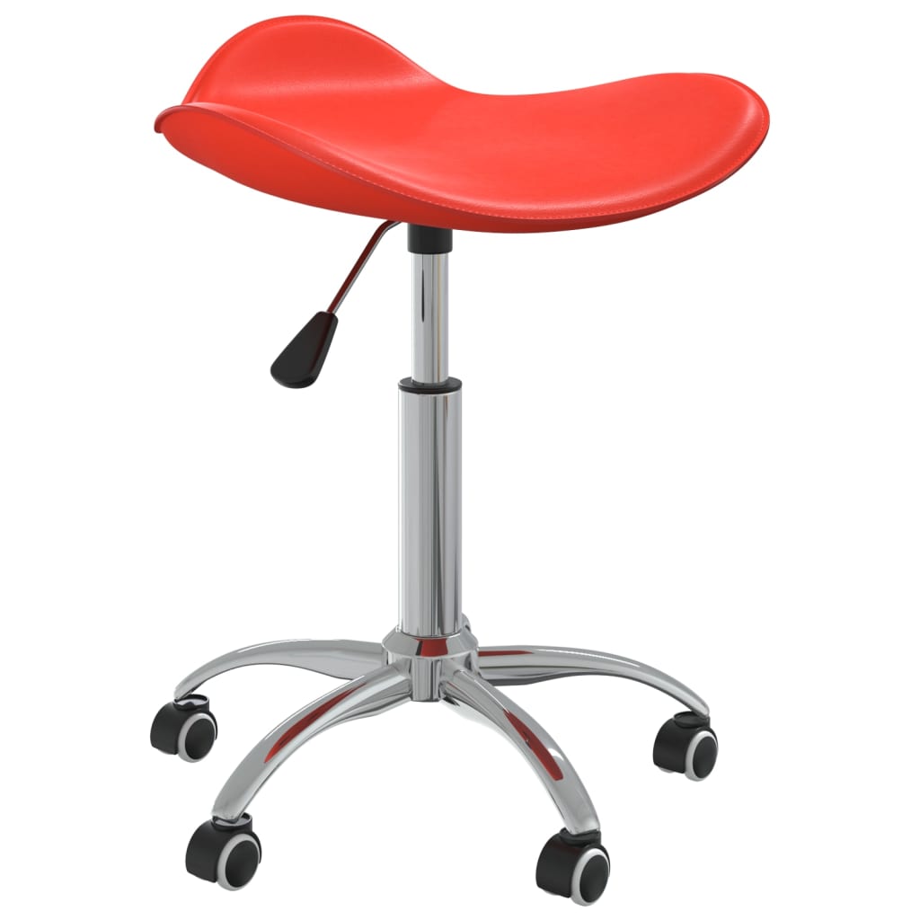 Chaise de salle à manger pivotante en similicuir rouge