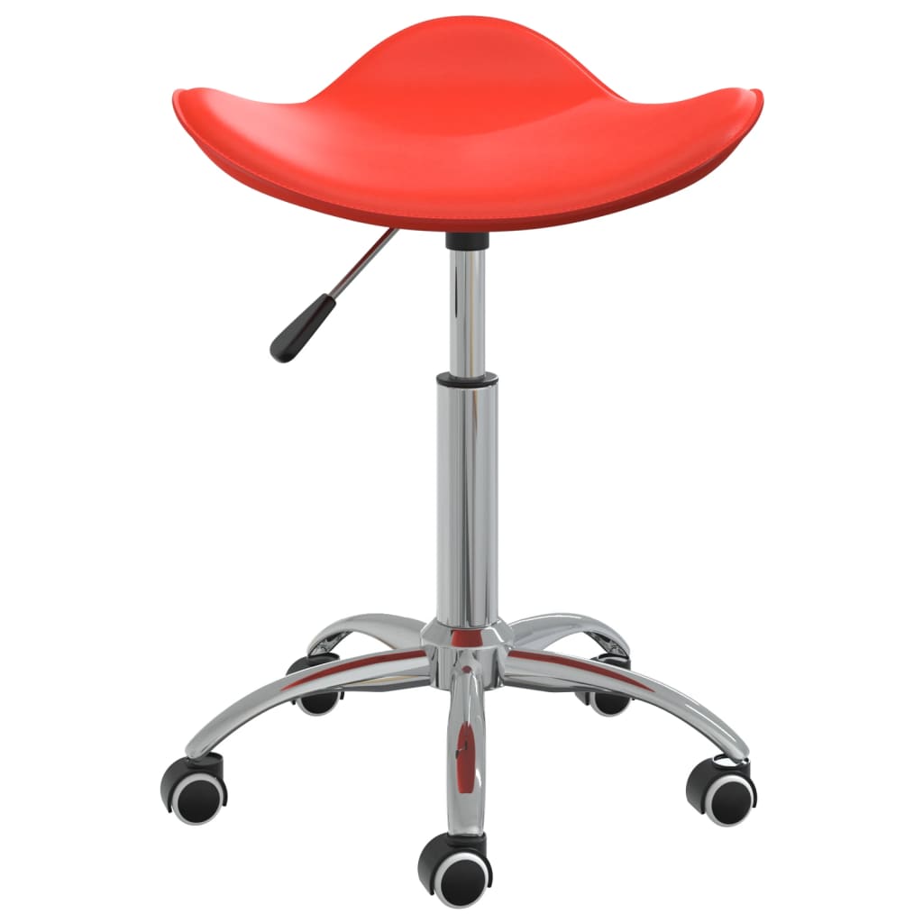Chaise de salle à manger pivotante en similicuir rouge