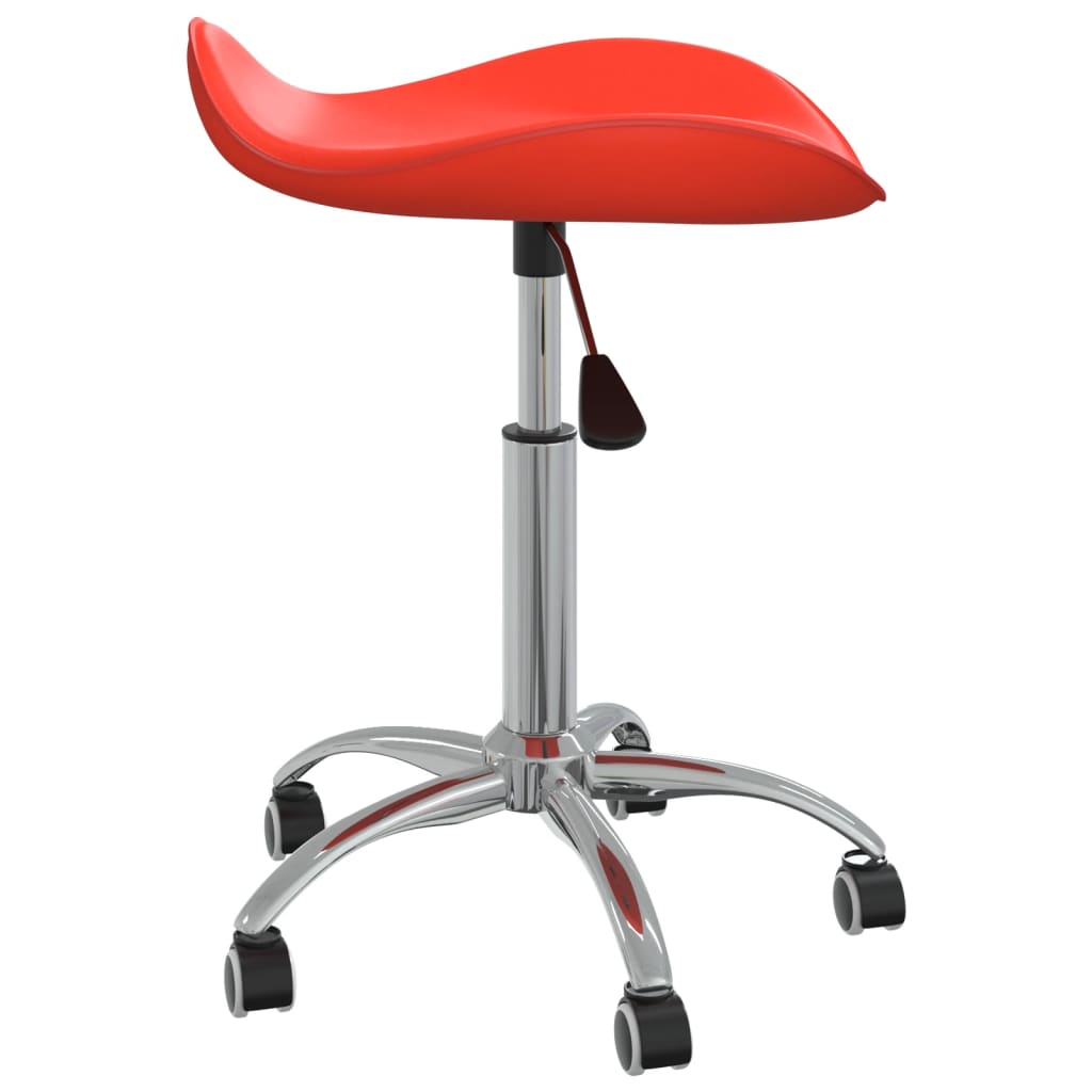 Chaise de salle à manger pivotante en similicuir rouge