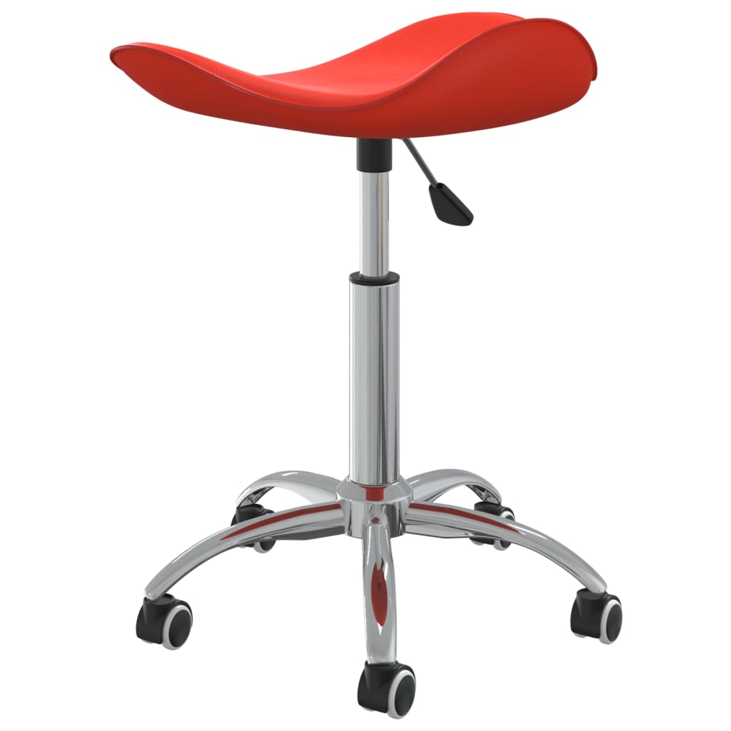 Chaise de salle à manger pivotante en similicuir rouge