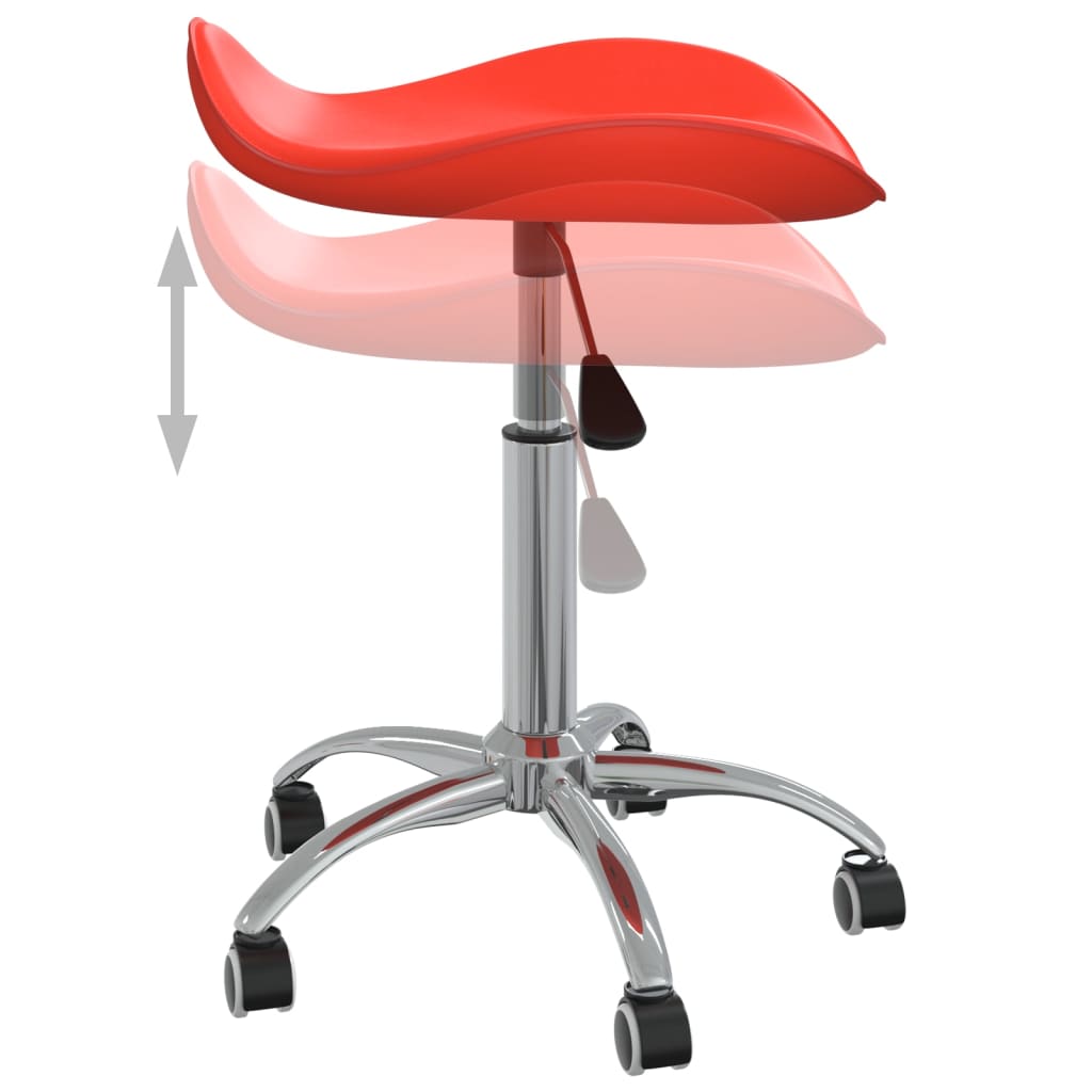 Chaise de salle à manger pivotante en similicuir rouge