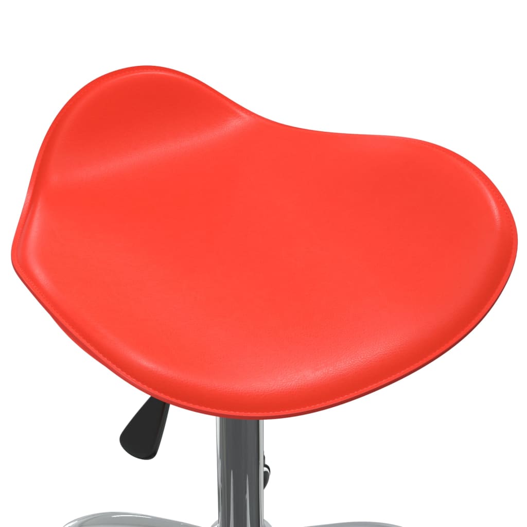 Chaise de salle à manger pivotante en similicuir rouge