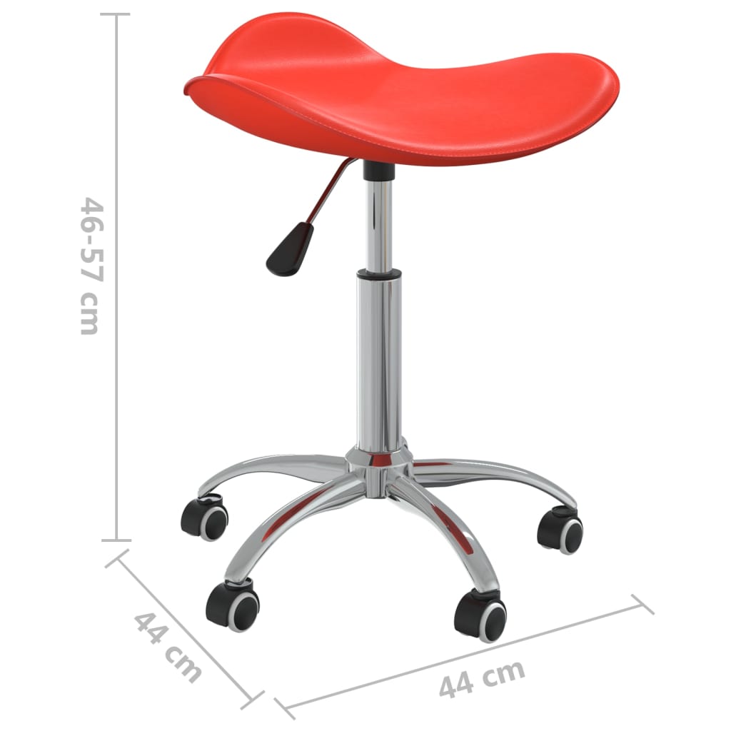 Chaise de salle à manger pivotante en similicuir rouge