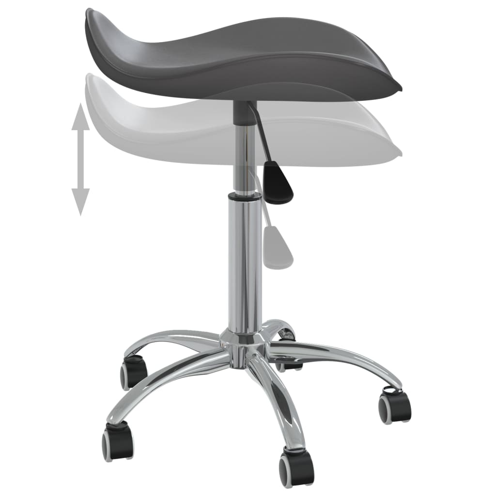 Dining Chair Swivel Grey Faux Leather