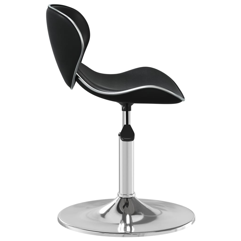 Dining chair black faux leather