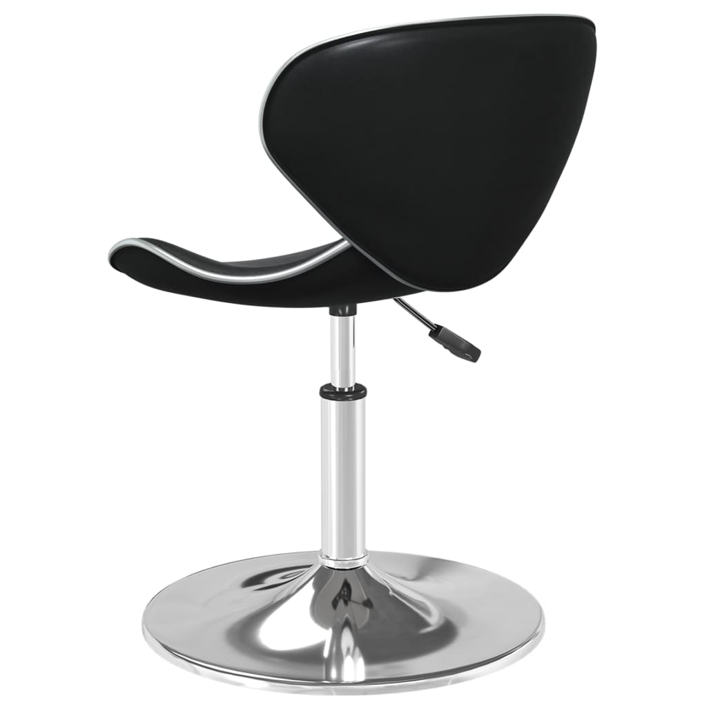 Dining chair black faux leather