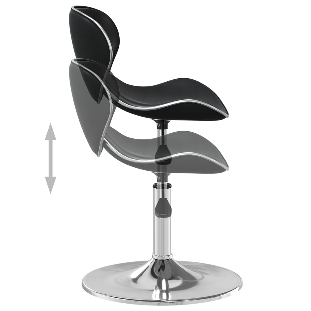 Dining chair black faux leather