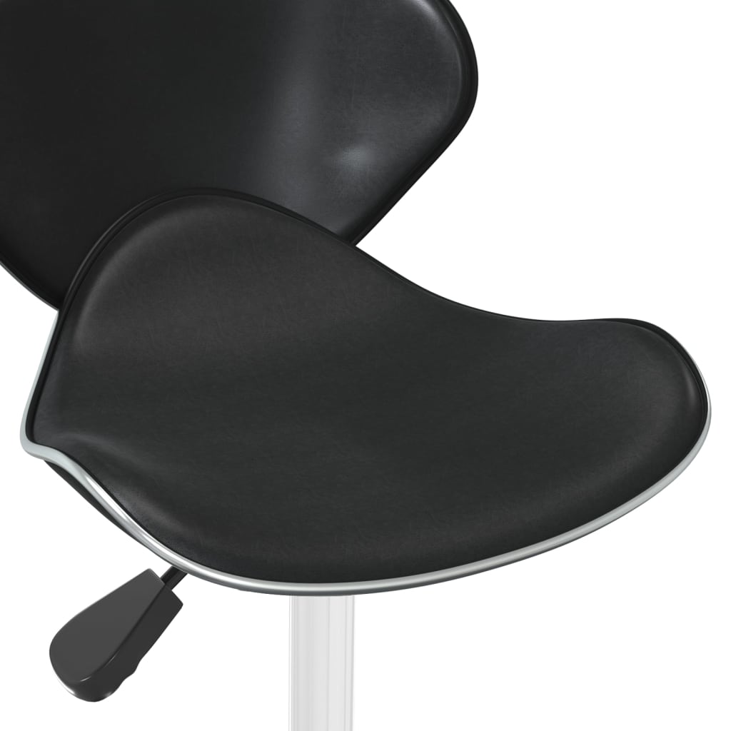 Dining chair black faux leather