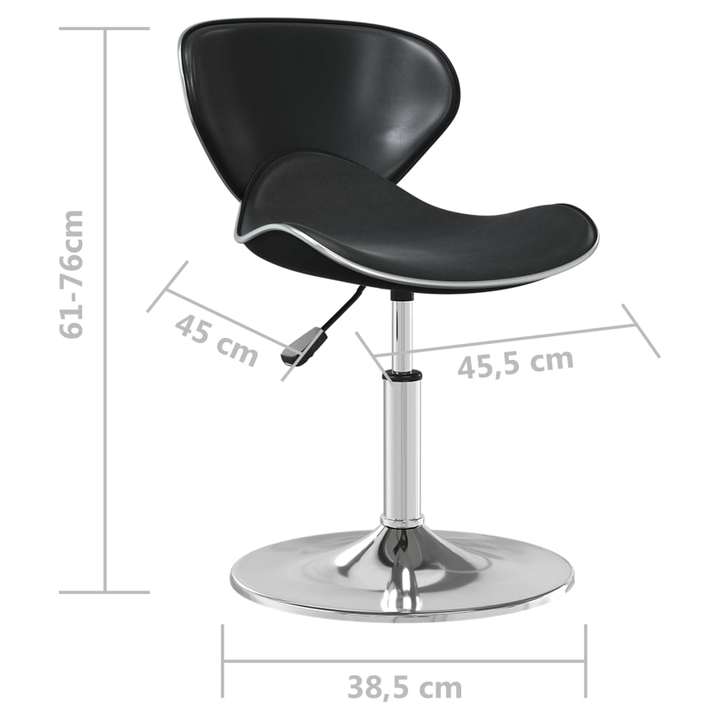 Dining chair black faux leather
