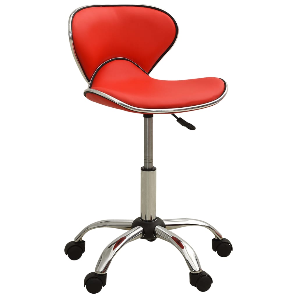 Chaise de bureau en similicuir rouge