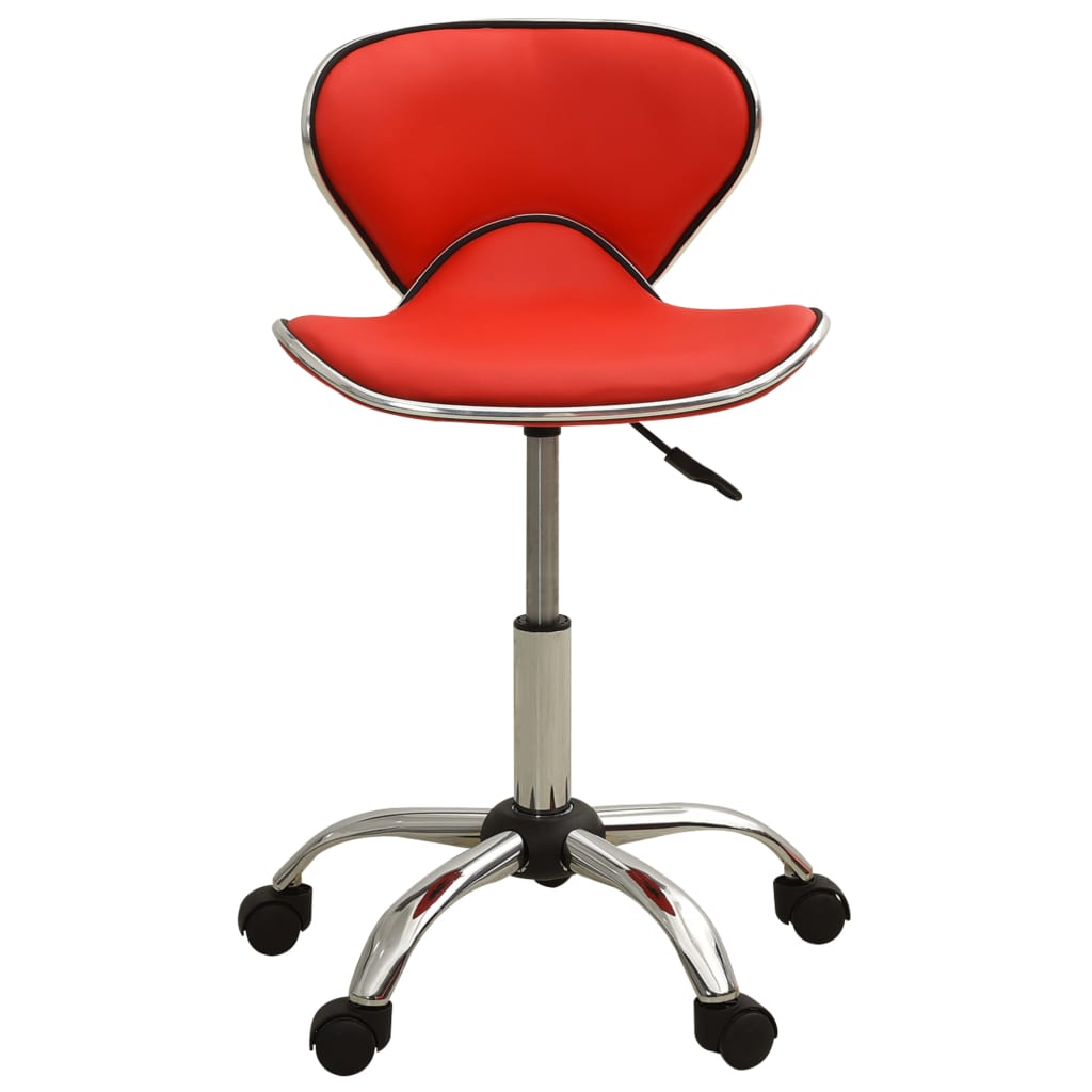 Chaise de bureau en similicuir rouge
