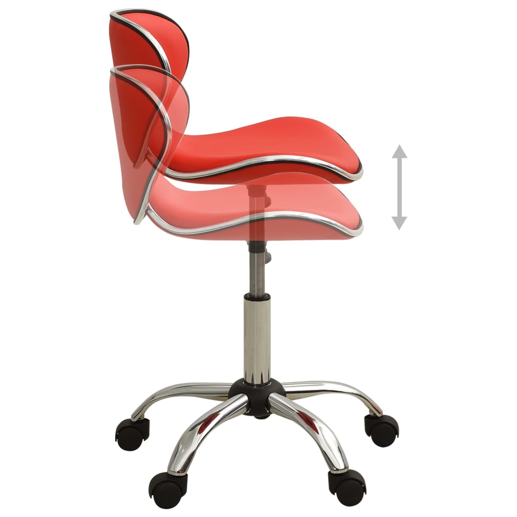 Chaise de bureau en similicuir rouge
