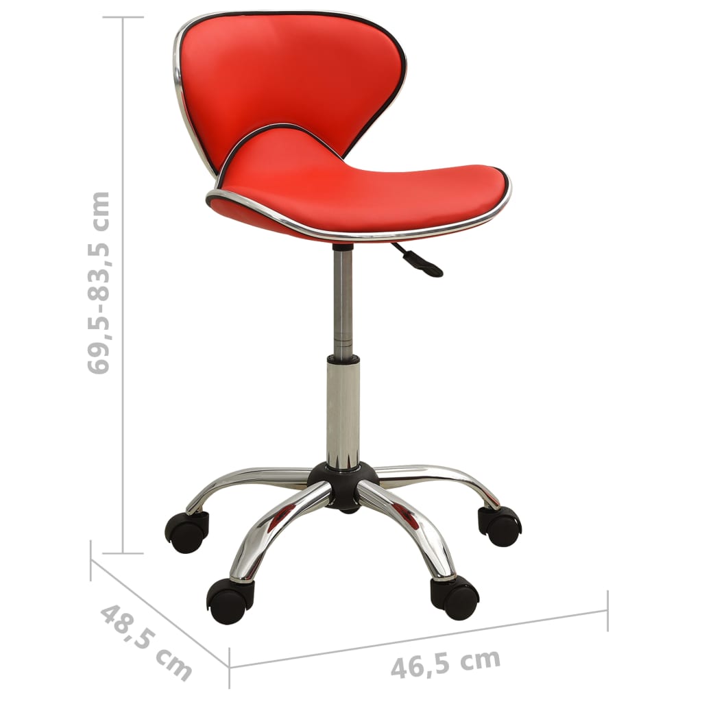 Chaise de bureau en similicuir rouge