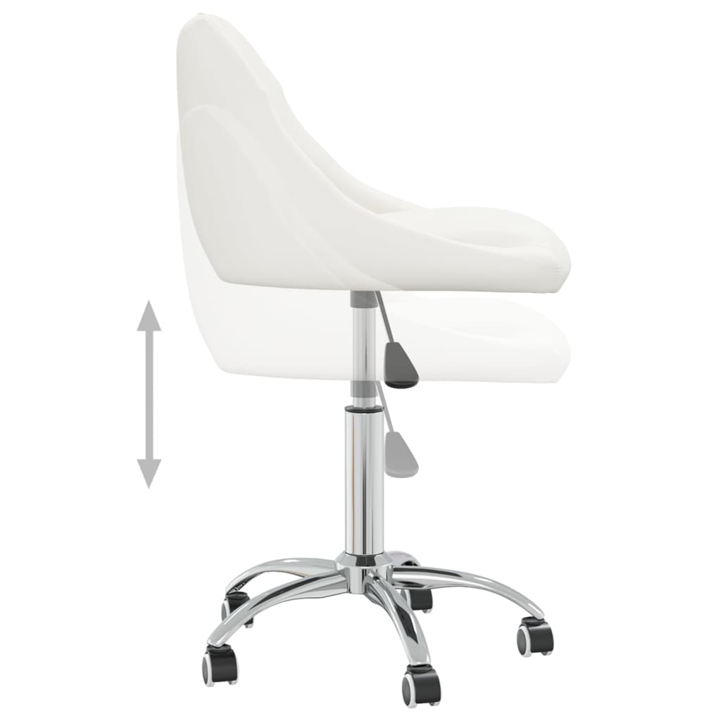 Dining Chair Swivel White Faux Leather
