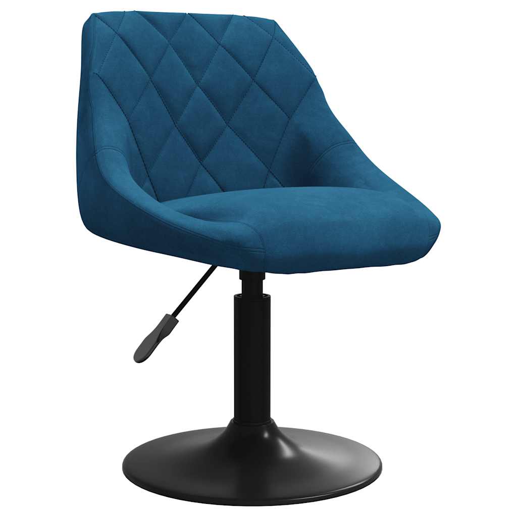 Esszimmerstühle 4 Stk. Drehbar Blau Samt