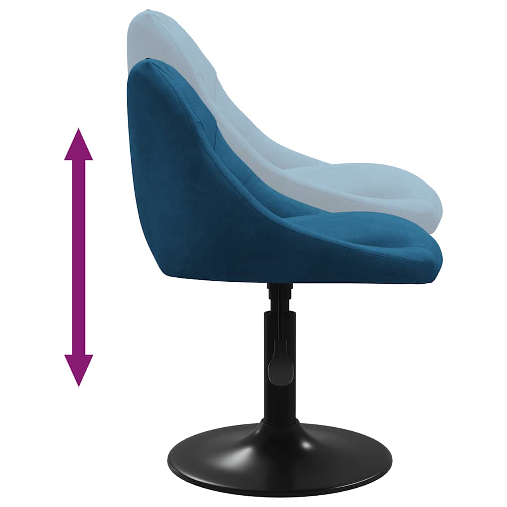 Esszimmerstühle 4 Stk. Drehbar Blau Samt