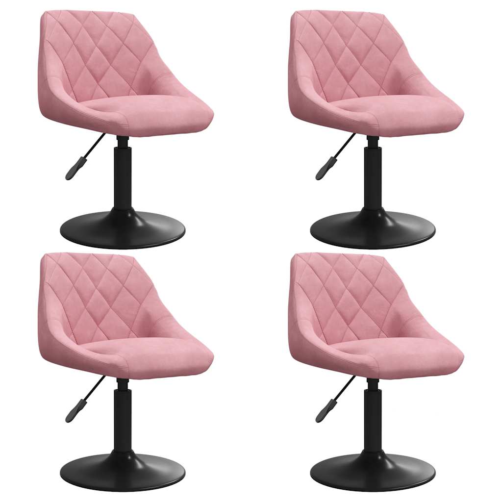Esszimmerstühle 4 Stk. Drehbar Rosa Samt