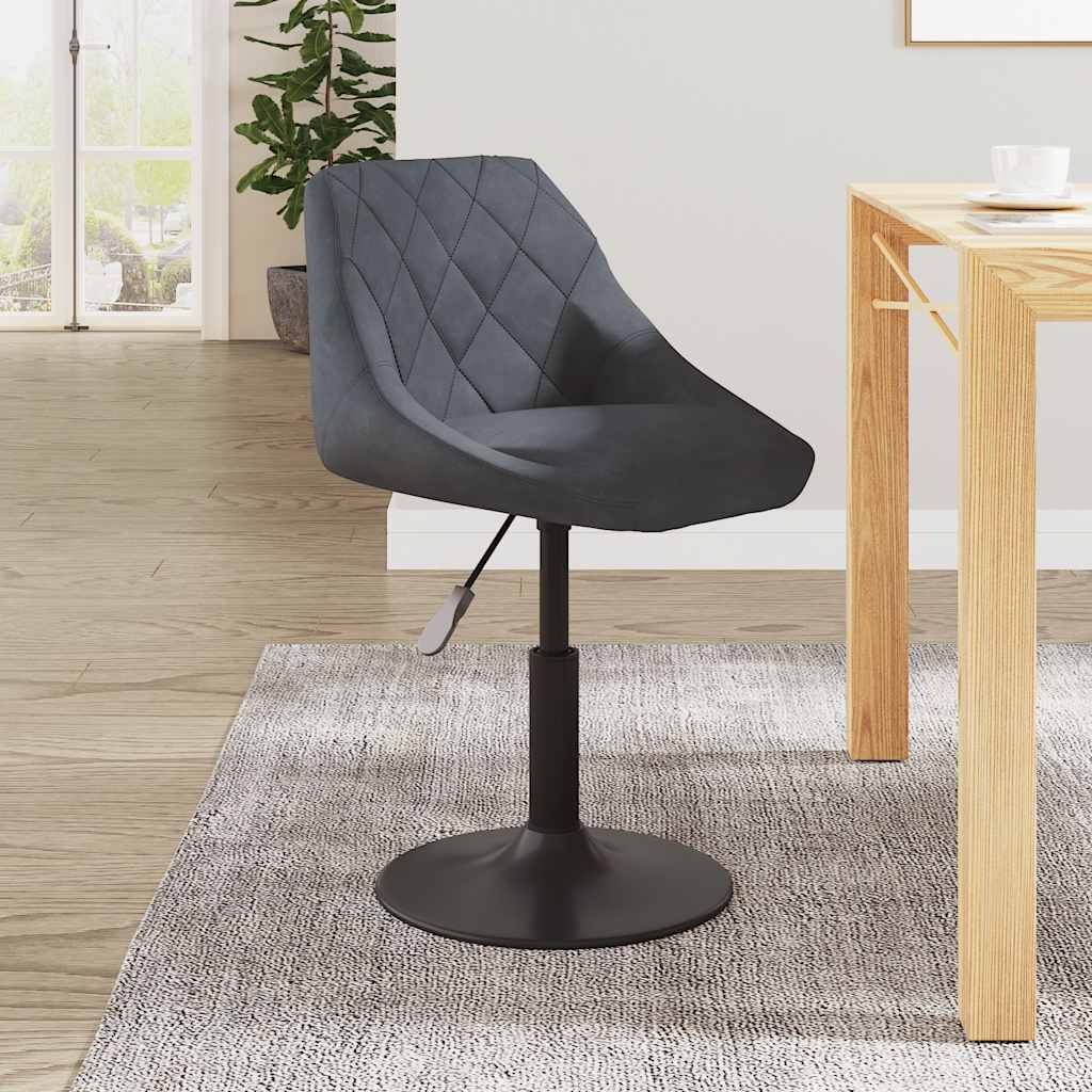 Dining chair dark grey velvet