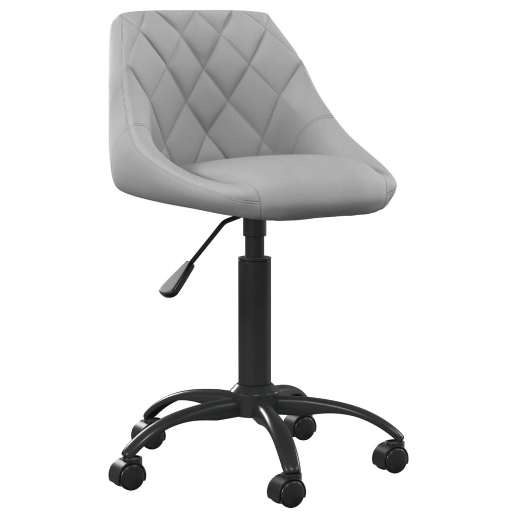 Chaise de bureau en velours gris clair