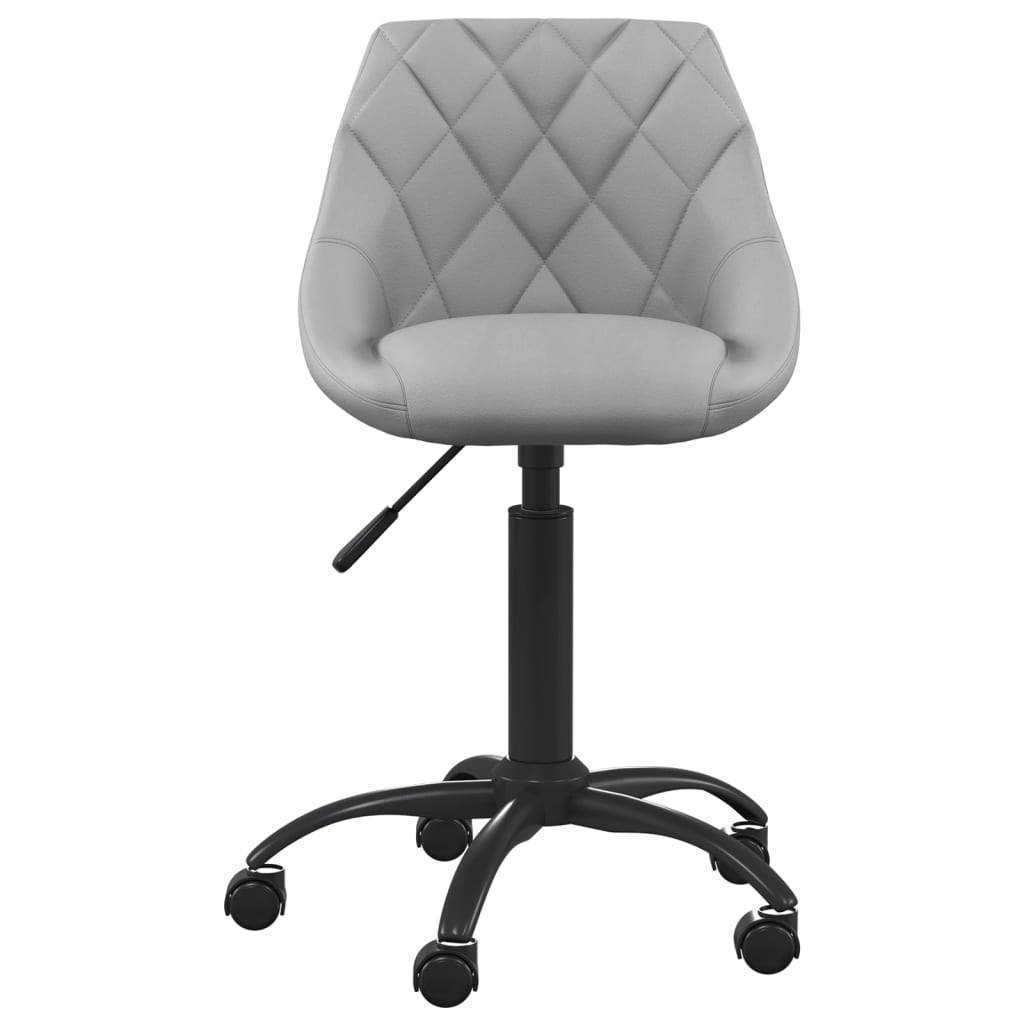 Chaise de bureau en velours gris clair