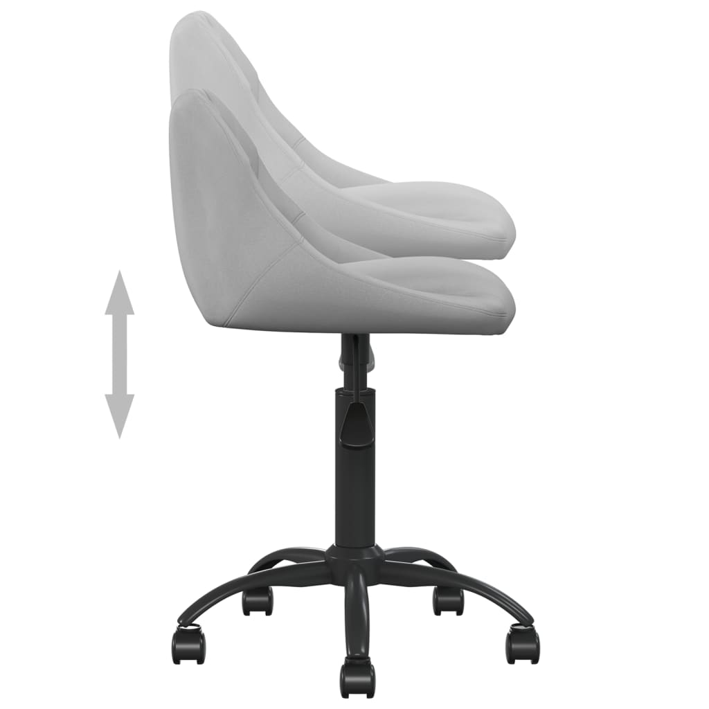 Chaise de bureau en velours gris clair