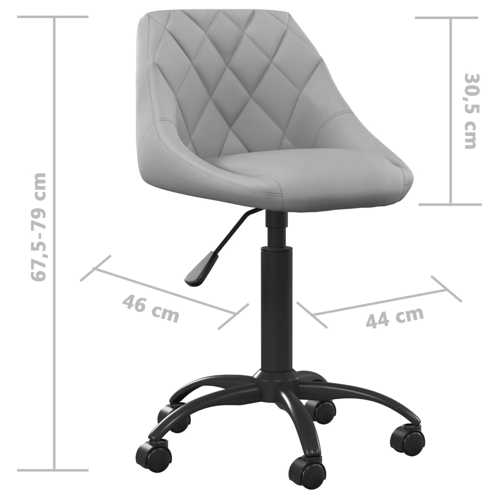 Chaise de bureau en velours gris clair