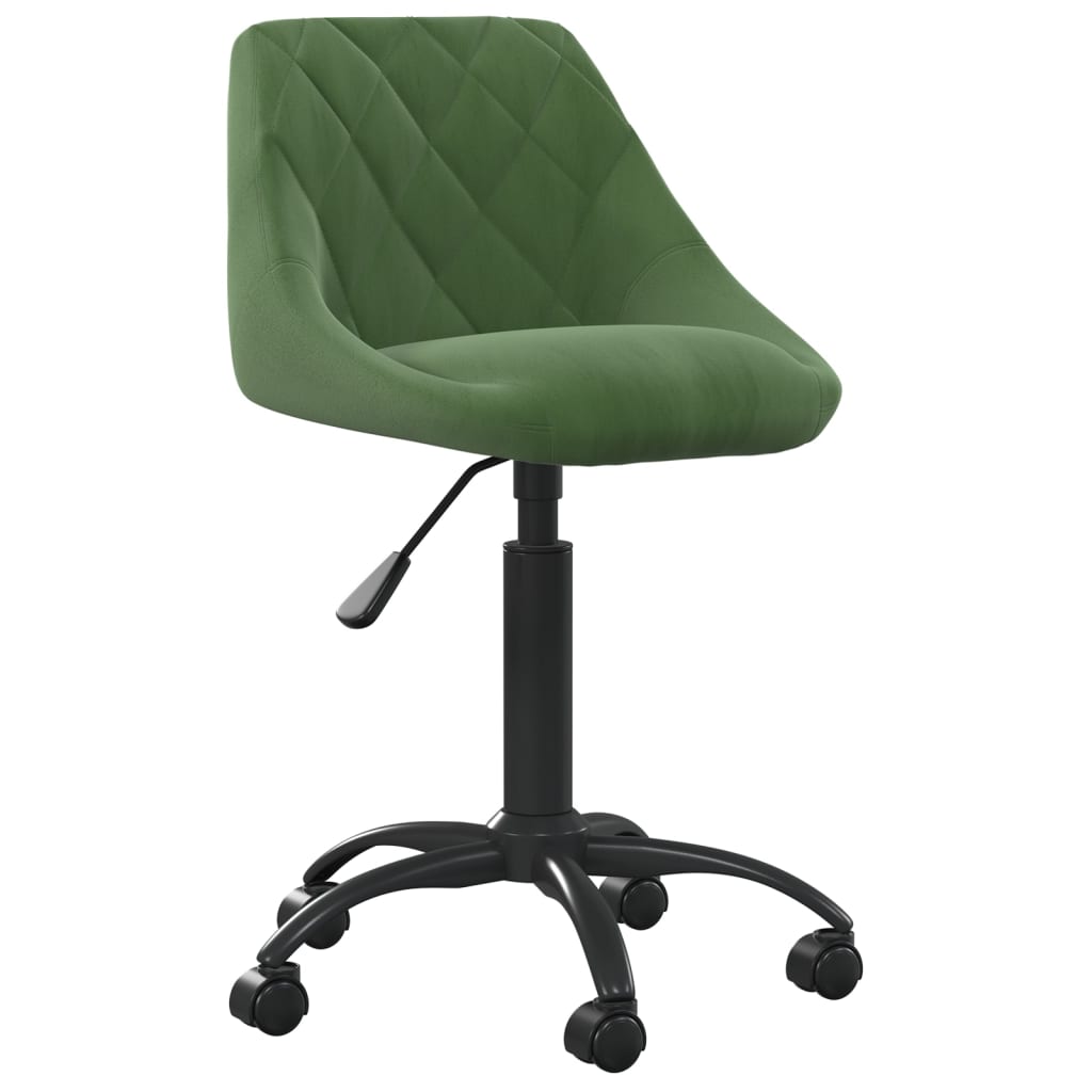 Chaise de bureau en velours vert foncé