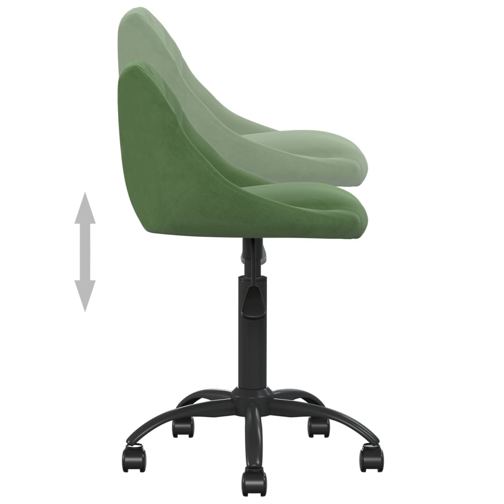 Chaise de bureau en velours vert foncé