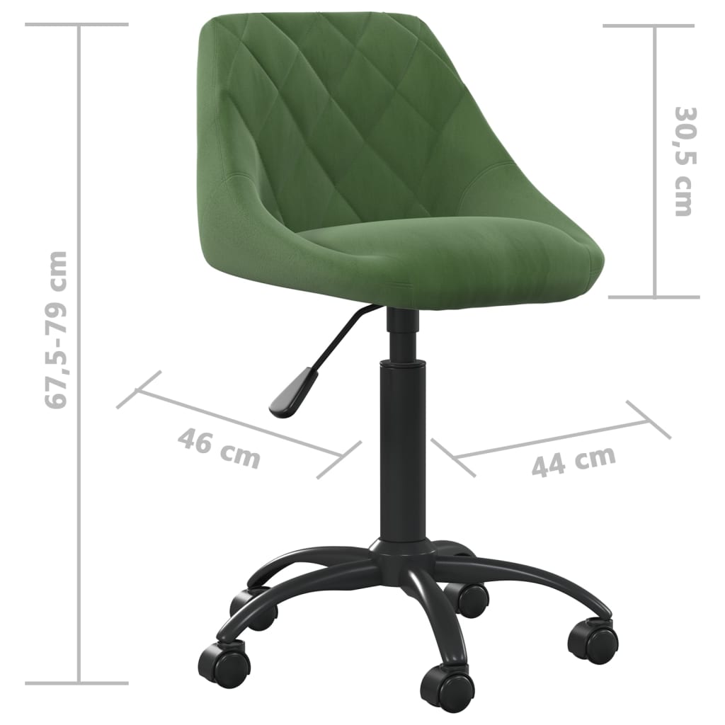 Chaise de bureau en velours vert foncé