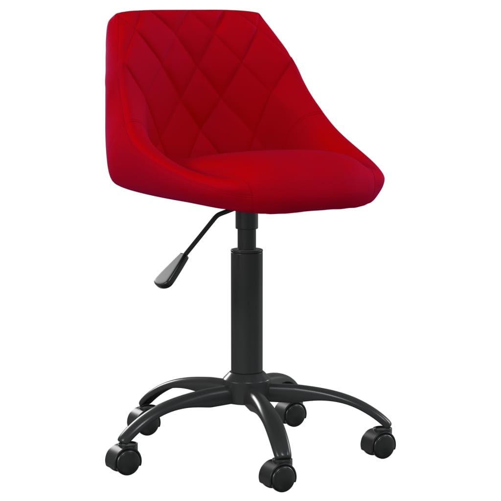 Chaise de bureau en velours rouge vin