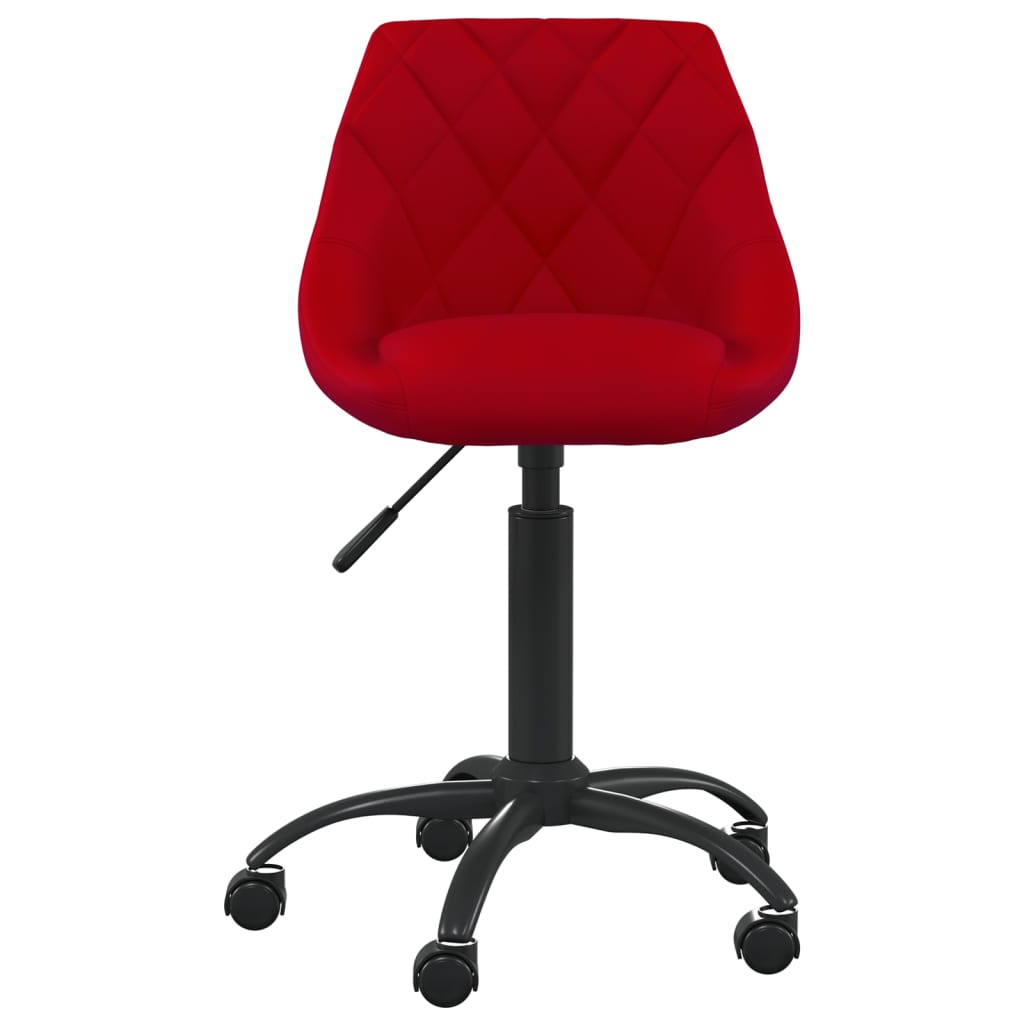 Chaise de bureau en velours rouge vin