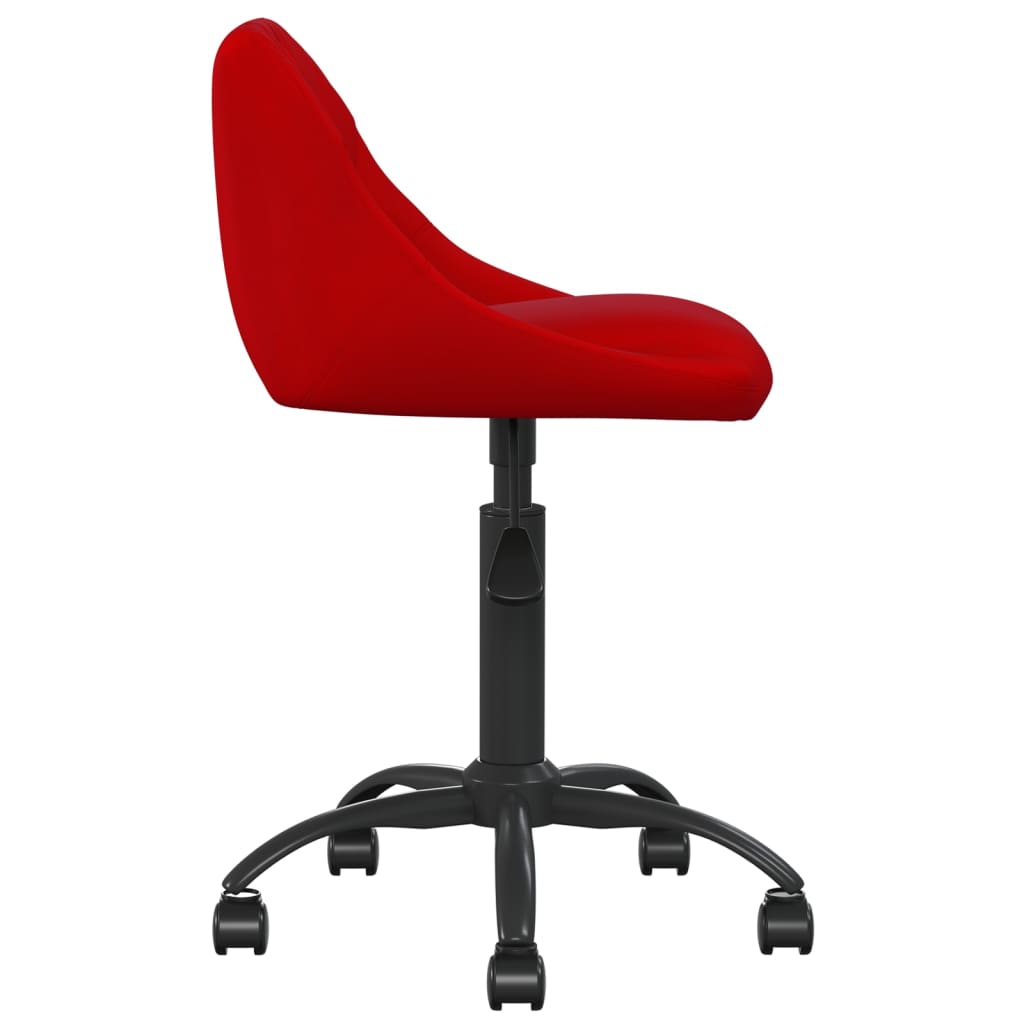 Chaise de bureau en velours rouge vin