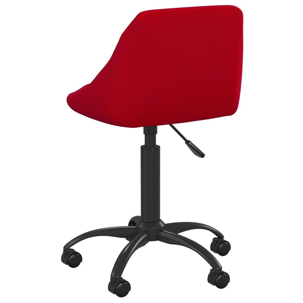Chaise de bureau en velours rouge vin