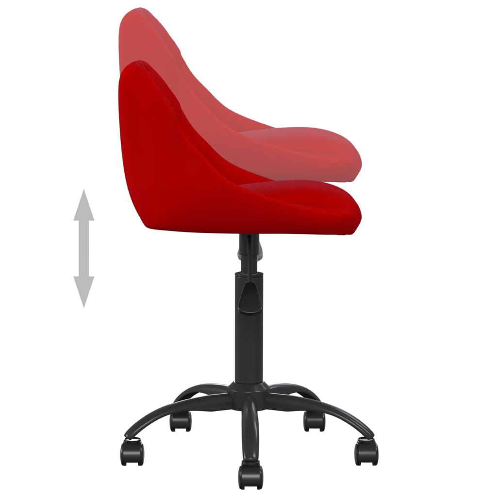 Chaise de bureau en velours rouge vin
